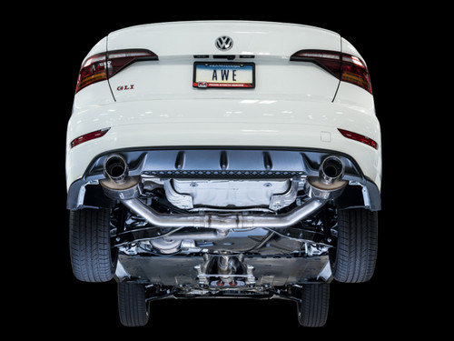 AWE 3015-23062 - 18-21 Volkswagen Jetta GLI Mk7 Touring Exhaust - Diamond Black Tips (Fits High-Flow DP)