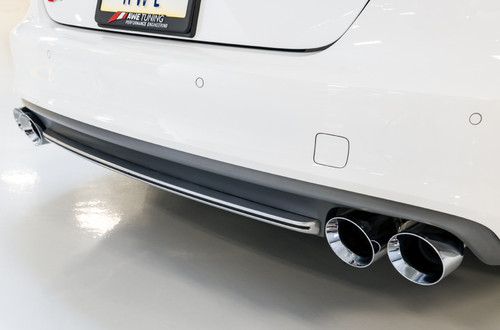 AWE 3015-42012 - Audi C7 / C7.5 S7 4.0T Touring Edition Exhaust - Polished Silver Tips