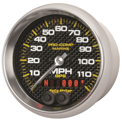 AutoMeter 200637-40 - Marine Carbon Fiber Ultra-Lite 3-3/8in 120MPH GPS Speedometer Gauge