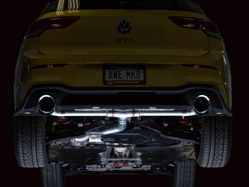 AWE 3015-32658 - 2022 VW GTI MK8 Touring Edition Exhaust - Chrome Silver Tips
