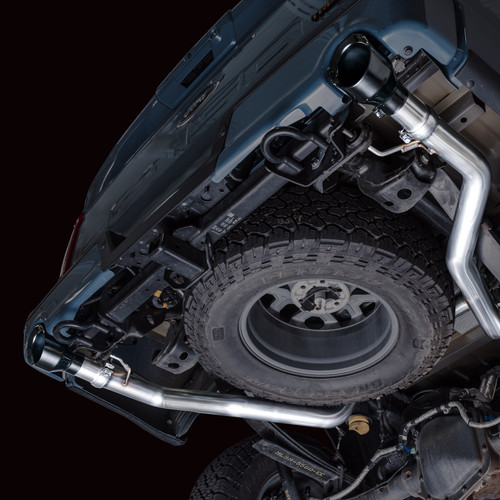 AWE 3015-33402 - 2021+ Ford F-150 Tremor (w/ Bumper Cutouts) 0FG Resonated Catback - Diamond Black Tips