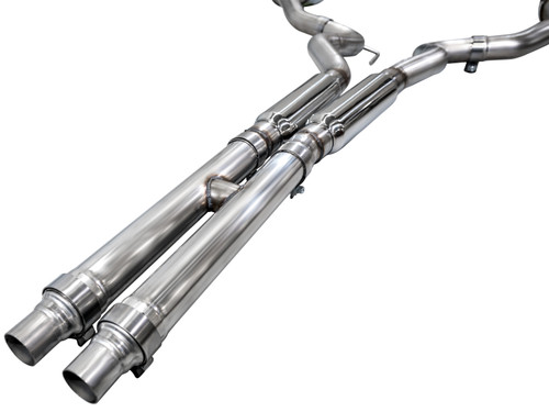 AWE 3015-32650 - 2024 Ford Mustang GT Fastback S650 RWD Touring Catback Exhaust w/ Dual Chrome Silver Tips