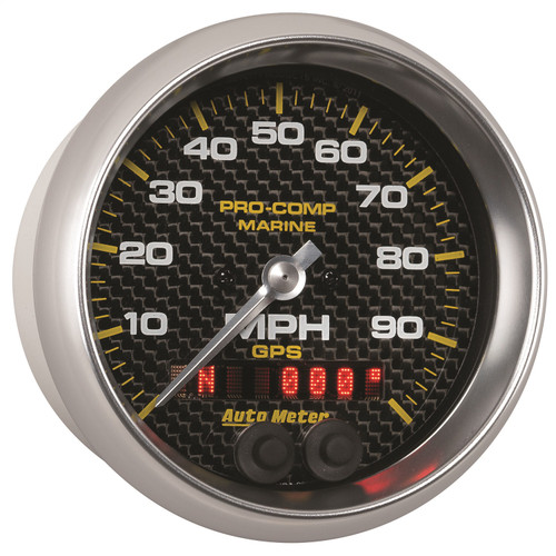 AutoMeter 200636-40 - Marine Carbon Fiber 3-3/8in 100MPH GPS Speedometer Gauge