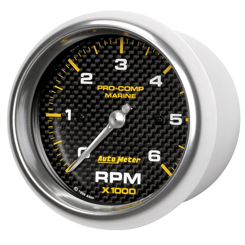 AutoMeter 200752-40 - Marine Carbon Fiber Ultra-Lite Gauge 3-3/8in Tachometer 6K RPM