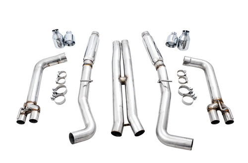 AWE 3015-42136 - 2015+ Dodge Challenger 6.4L/6.2L SC Track Edition Exhaust - Quad Chrome Silver Tips