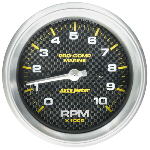 AutoMeter 200701-40 - GAUGE; TACHOMETER; 3 3/8in.; 10K RPM; MARINE CARBON FIBER