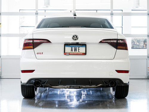 AWE 3020-23036 - 18-21 Volkswagen Jetta GLI Mk7 Track Edition Exhaust - Diamond Black Tips (Fits OEM DP)