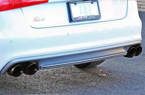 AWE 3015-43010 - Audi C7 / C7.5 S6 4.0T Touring Edition Exhaust - Diamond Black Tips