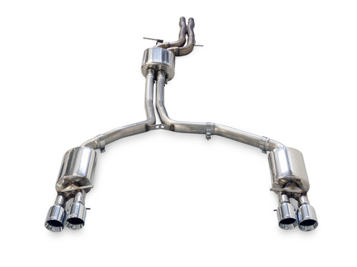 AWE 3015-42074 - Audi C7 A7 3.0T Touring Edition Exhaust - Quad Outlet Chrome Silver Tips