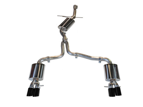 AWE 3015-43020 - Audi B8 A4 Touring Edition Exhaust - Quad Tip Diamond Black Tips - Does not fit Cabriolet