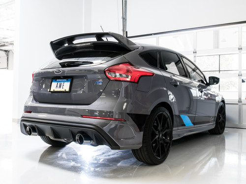 AWE 3020-32036 - Ford Focus RS Touring Edition Cat-back Exhaust- Resonated - Chrome Silver Tips