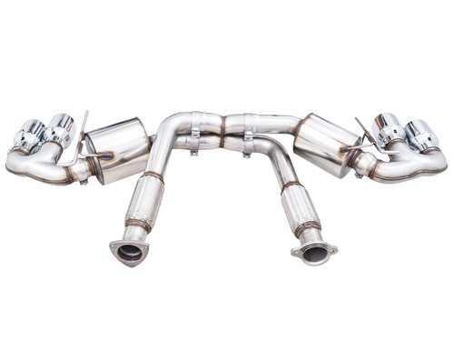 AWE 3015-42151 - 2020 Chevrolet Corvette (C8) Touring Edition Exhaust - Quad Chrome Silver Tips