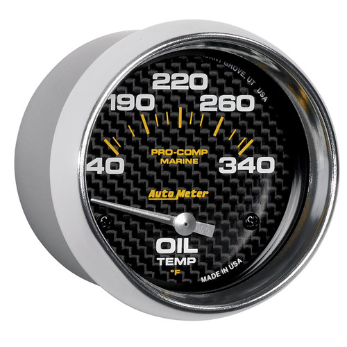AutoMeter 200765-40 - Marine Carbon Fiber Electric Oil Temperature Gauge 2-5/8in 140-300 Deg F