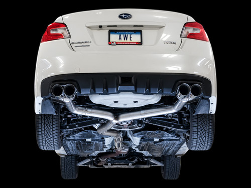 AWE 3020-42058 - Subaru WRX/STI VA/GV Sedan Track Edition Exhaust - Chrome Silver Tips (102mm)