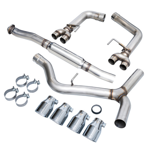 AWE 3020-42058 - Subaru WRX/STI VA/GV Sedan Track Edition Exhaust - Chrome Silver Tips (102mm)