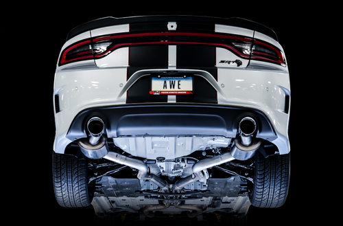 AWE 3020-32056 - 2015+ Dodge Charger 6.4L/6.2L SC Non-Resonated Touring Edition Exhaust - Silver Tips