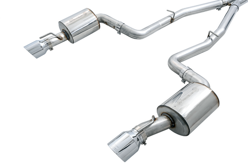 AWE 3020-32056 - 2015+ Dodge Charger 6.4L/6.2L SC Non-Resonated Touring Edition Exhaust - Silver Tips