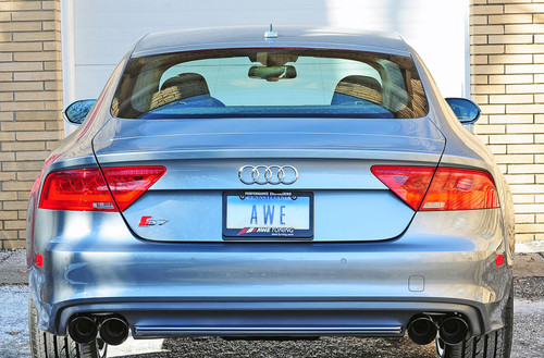 AWE 3020-43052 - Audi C7 / C7.5 S7 4.0T Track Edition Exhaust - Diamond Black Tips