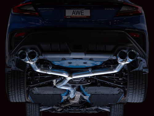 AWE 3020-42979 - 2022+ VB Subaru WRX Track Edition Exhaust - Chrome Silver Tips