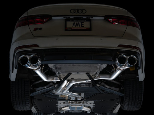 AWE 3020-42101 - 19-23 Audi C8 S6/S7 2.9T V6 AWD Track Edition Exhaust - Chrome Silver Tips
