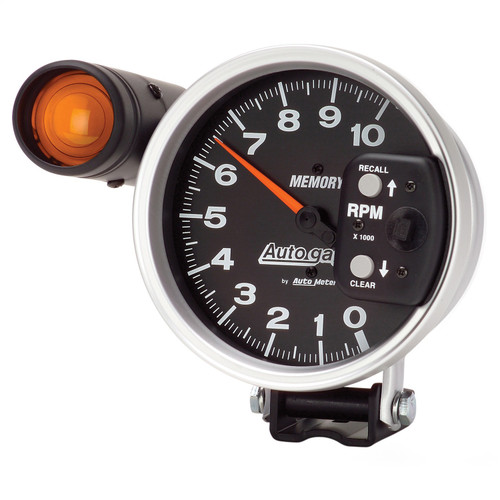 AutoMeter 233906 - 5 inch 10K RPM w/ Monster Shift Lite / Memory Pedestal Tachometer