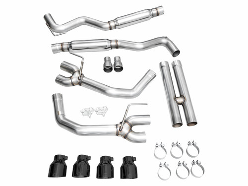 AWE 3020-43650 - 2024 Ford Mustang GT Fastback S650 RWD Track Edition Catback Exhaust w/ Quad Diamond Black Tips