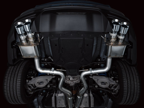 AWE 3025-42650 - 2024 Ford Mustang GT Fastback S650 RWD SwitchPath Catback Exhaust w/ Quad Chrome Silver Tips
