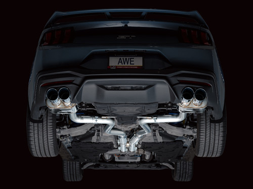 AWE 3025-42650 - 2024 Ford Mustang GT Fastback S650 RWD SwitchPath Catback Exhaust w/ Quad Chrome Silver Tips