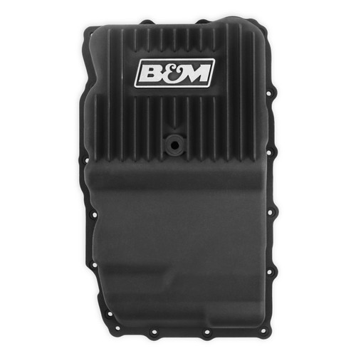 B&M 71401 - Hi-Tek Heavy-Duty Deep Transmission Pan-GM 10L80- Aluminum-Black Anodized