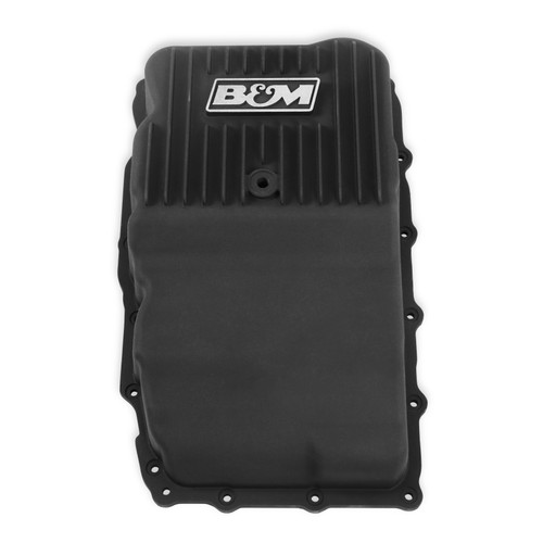 B&M 71401 - Hi-Tek Heavy-Duty Deep Transmission Pan-GM 10L80- Aluminum-Black Anodized