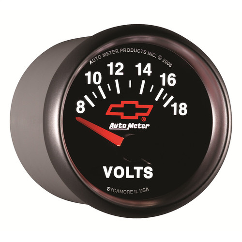 AutoMeter 3692-00406 - GM Bowtie Black 2-1/16 Voltmeter 8-18V