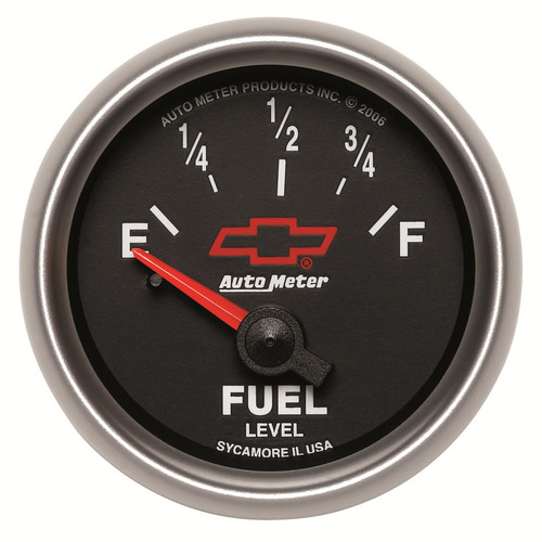 AutoMeter 3613-00406 - GM Bowtie Black 2-1/16 Fuel Level, 0-90 , Air-Core 8-18V