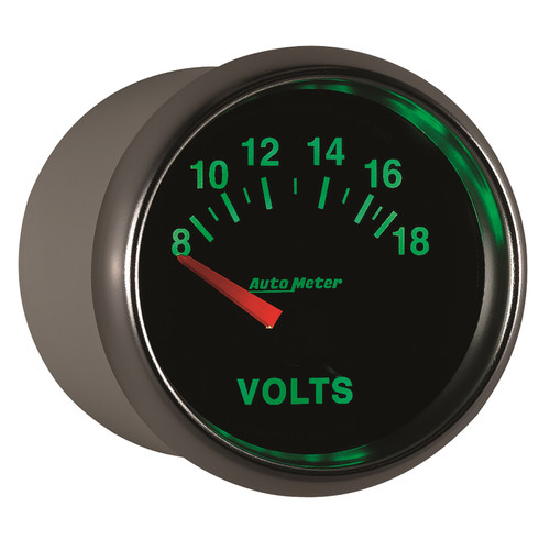 AutoMeter 3892 - GS 52mm 8-18 Volts Short Sweep Electronic Voltmeter Gauge