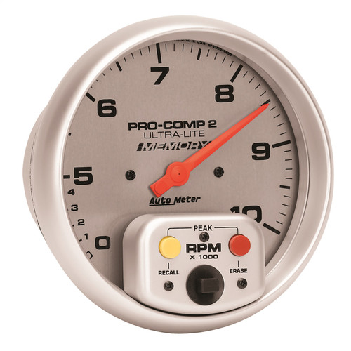 AutoMeter 4499 - Ultra-Lite 5 inch 10K RPM In Dash Dual Range w/ Memory Tachometer