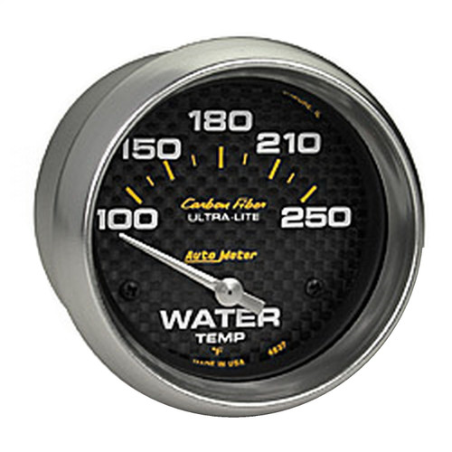 AutoMeter 4837 - Gauge Water Temp 2-5/8in (66.7mm) 100-250F Electric Carbon Fiber