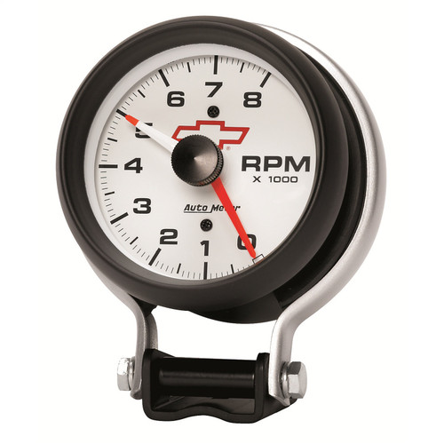 AutoMeter 5780-00406 - 3-3/4 in. PEDESTAL TACHOMETER, 0-8,000 RPM, GM WHITE
