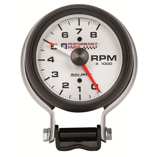 AutoMeter 5780-00406 - 3-3/4 in. PEDESTAL TACHOMETER, 0-8,000 RPM, GM WHITE