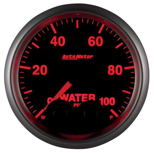 AutoMeter 5668 - Gauge Water Press 2-1/16in. 100PSI Stepper Motor W/Peak & Warn Elite