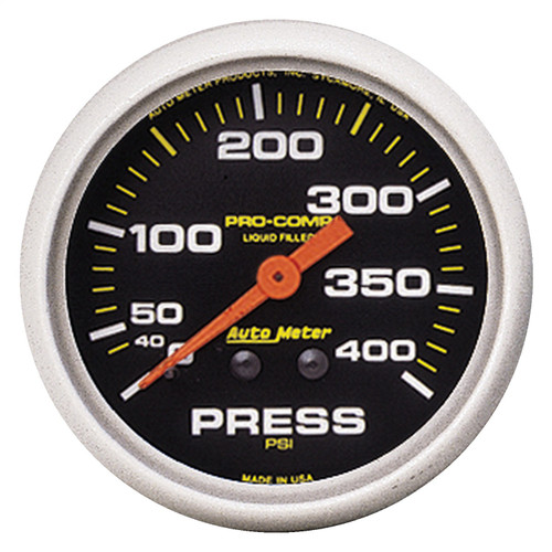 AutoMeter 5424 - 2-5/8 in. PRESSURE, 0-400 PSI, LIQUID FILLED, PRO-COMP