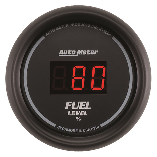 AutoMeter 6310 - 52mm Black Digital Programmable Empty-Full Fuel Level Gauge