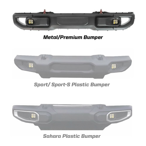 Baja Designs 447068 - Jeep JL Fog Pocket Kit 2018 Wrangler JL Rubicon Squadron R Sport