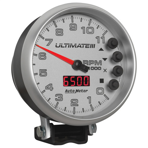 AutoMeter 6886 - 5 inch Ultimate III Playback Tachometer 11000 RPM - Silver