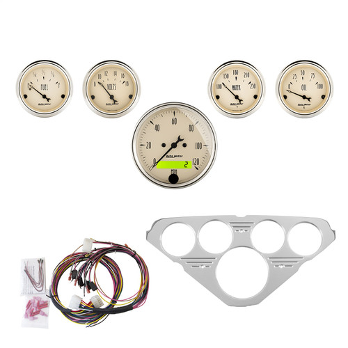 AutoMeter 7036-AB - 5 GAUGE DIRECT-FIT DASH KIT, CHEVY TRUCK 55-59, ANTIQUE BEIGE