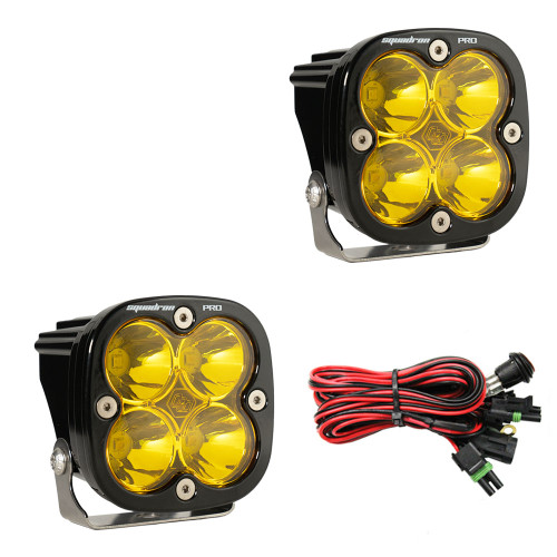 Baja Designs 497811 - LED Light Pods Baja Amber Lens Spot Pattern Pair Squadron Pro Series