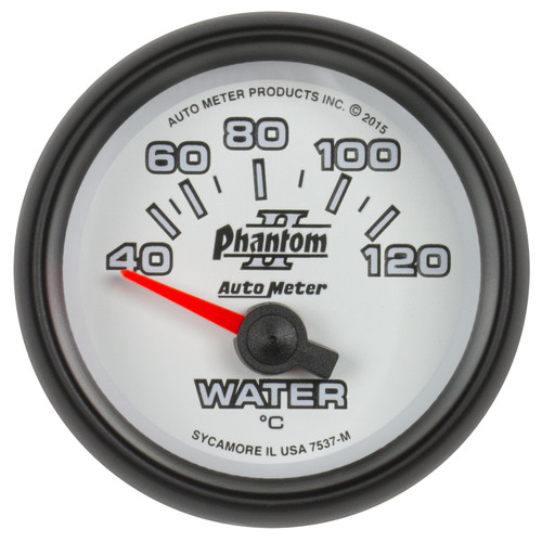 AutoMeter 7537-M - Phantom II Gauge Water Temp 2 1/16in 40-120c Electric Phantom II