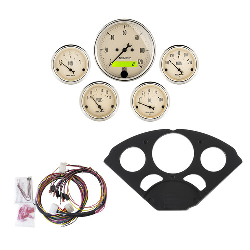 AutoMeter 7055-AB - 5 GAUGE DIRECT-FIT DASH KIT, CHEVY 55-56, ANTIQUE BEIGE
