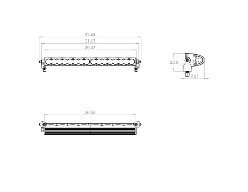 Baja Designs 702004 - 20 Inch LED Light Bar Single Straight Wide Driving Pattern S8 Series