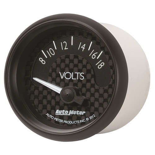 AutoMeter 8092 - GT Series 52mm Short Sweep Electronic 8-18 Volts Voltmeter