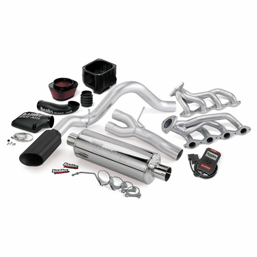 Banks Power 48064-B - 03-06 Chevy 4.8-5.3L EC/CCSB PowerPack System - SS Single Exhaust w/ Black Tip