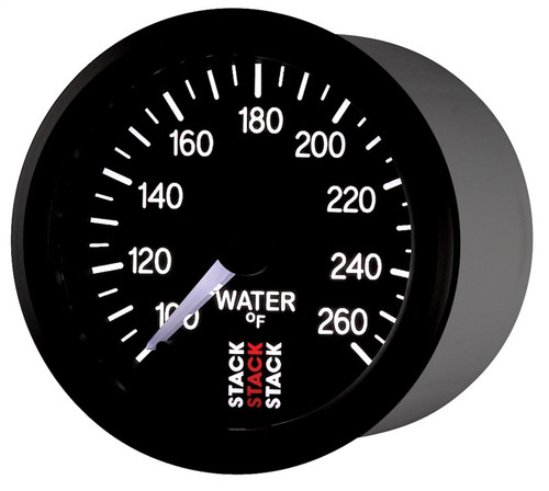 AutoMeter ST3308 - Stack 52mm 100-260 Deg F 1/8in NPTF Male Pro Stepper Motor Water Temp Gauge - Black